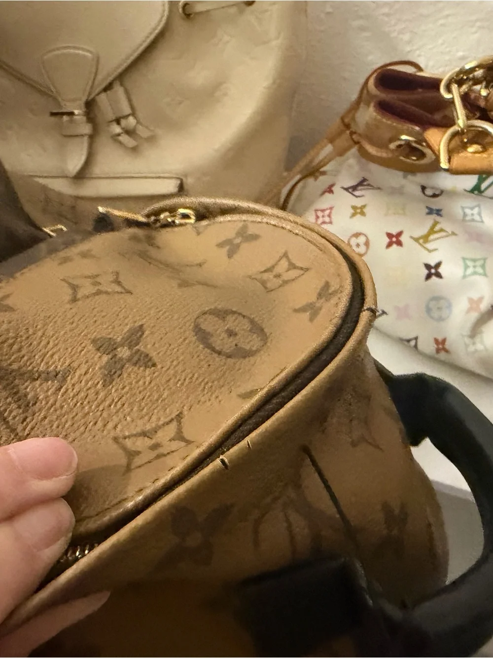 AUTHENTIC Louis Vuitton Monogram Mini Backpack in Two-Tone Brown